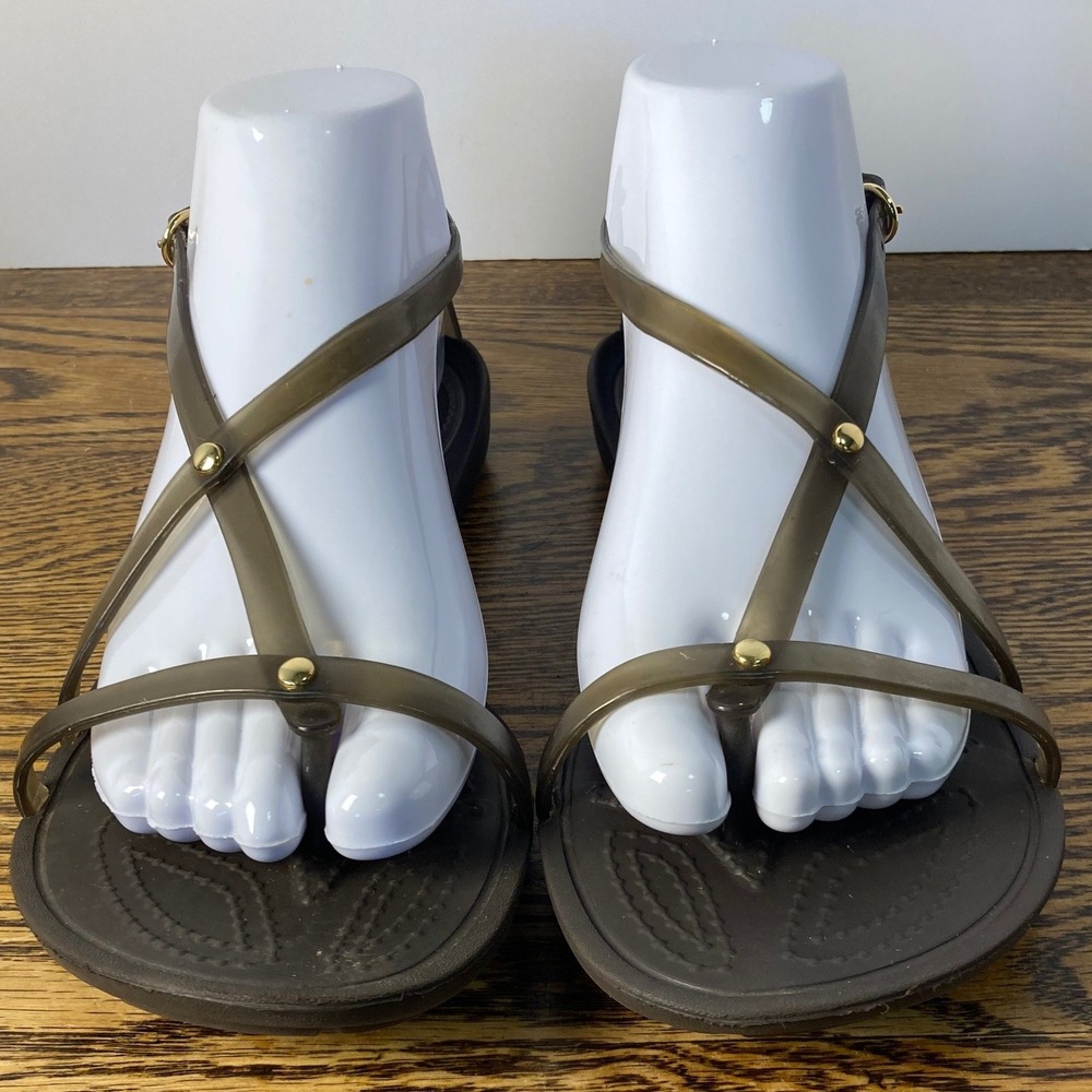 Crocs Isabella Gladiator Sandals Womens 7 Espresso Brown Strappy Jelly Buckle
